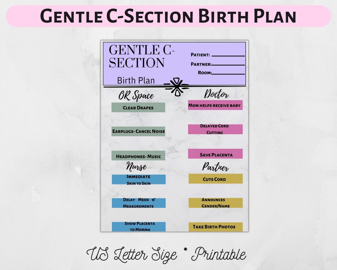Gentle Csection Birth Plan Digital Printable. EASY Etsy Gentle Csection Birth Plan Digital Printable. EASY Etsy