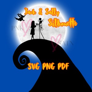 Jack Skellington and Sally Silhouette svg | Nightmare svg | Halloween svg  | svg | Cricut Design | Digital Download