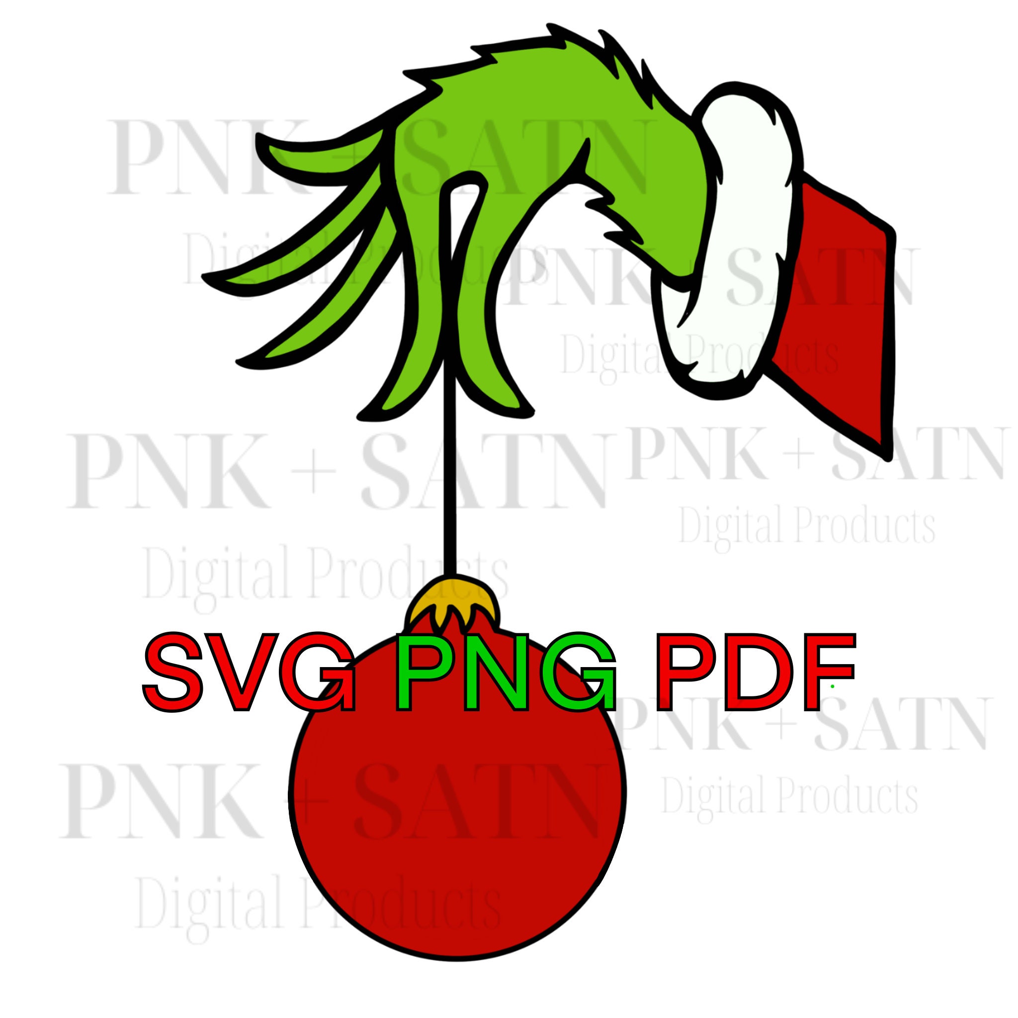 Grinch Hand Holding Mistlestoned Funny Christmas Ornaments 2023