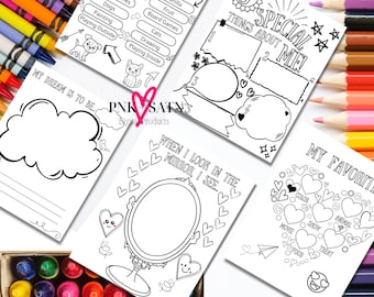Coloring Pages for Kids, Kids About Me Coloring Pages, Coloring Page Bundle, Printable Coloring Pages, Positive Coloring Pages for Kids