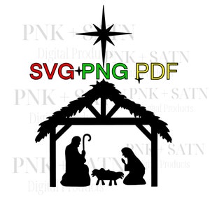 Manger SVG PNG PDF | Christmas Svg | Christian Svg