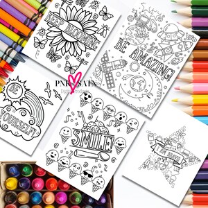 Coloring Pages for Kids, Kids Affirmation Coloring Pages, Coloring Page Bundle, Printable Coloring Pages, Positive Coloring Pages for Kids