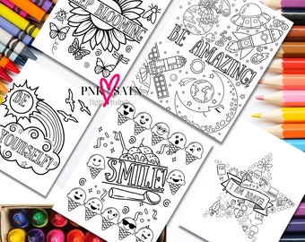 Coloring Pages for Kids, Kids Affirmation Coloring Pages, Coloring Page Bundle, Printable Coloring Pages, Positive Coloring Pages for Kids