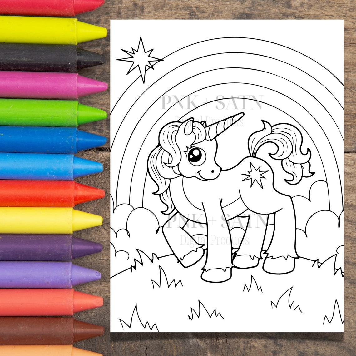 Coloring Pages for Kids, Unicorn Coloring Pages, Coloring Page Bundle ...