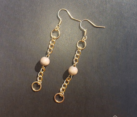 Orecchini Pendenti Con Perle Oro Chiaro E Cristalli Swarovski Fatti