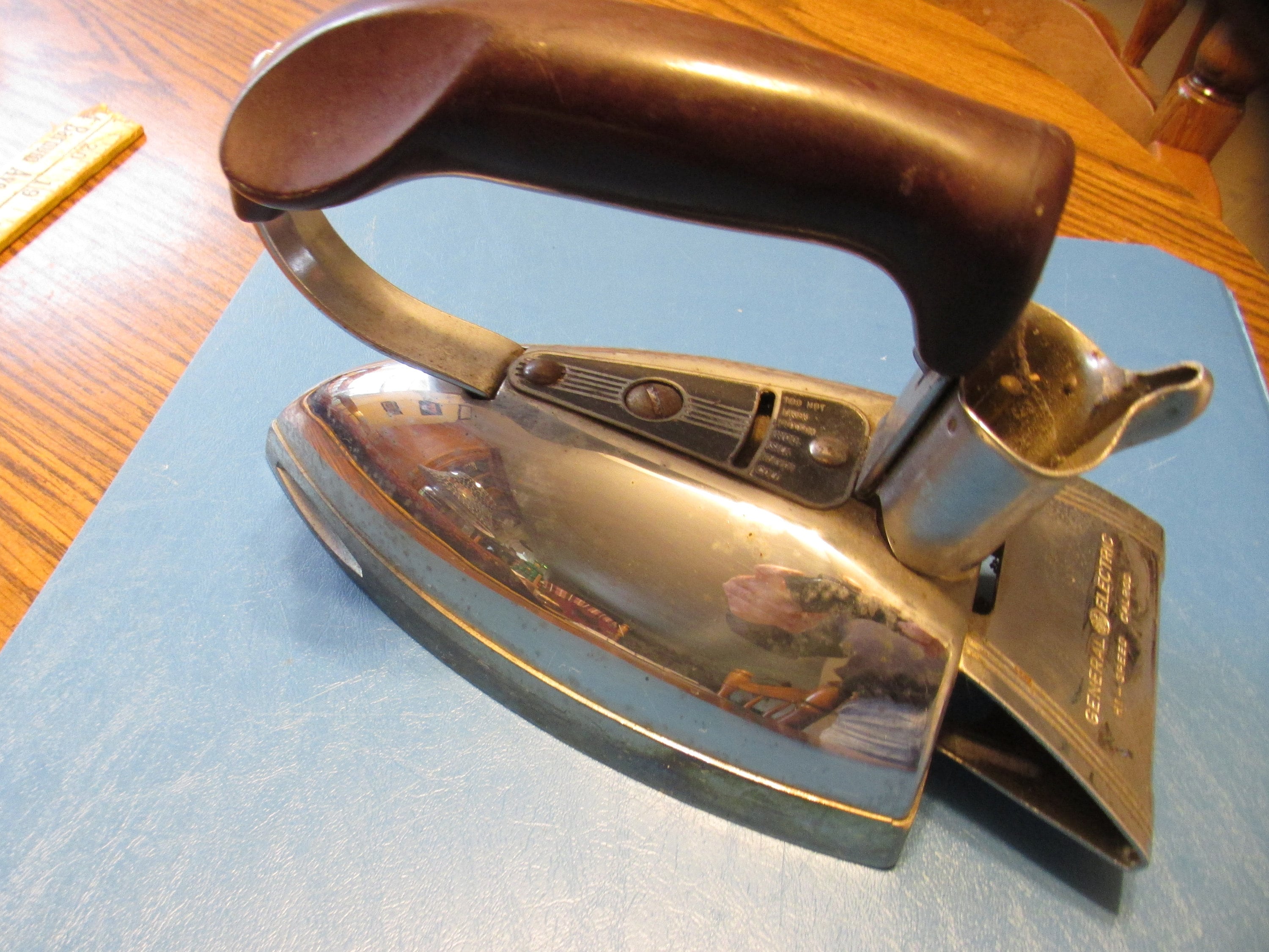 Vintage Iron By General Electric, Chrome Mid Century Clothes Iron
