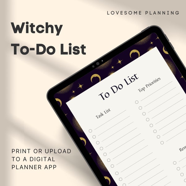 Witchy Planner | Printable To Do List | Witchy Digital Planner | Daily Task List | Daily To Do List | iPad Planner | To Do List Digital