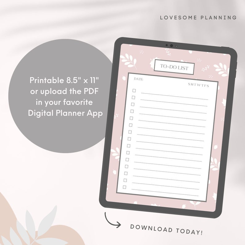 Printable to Do List Boho Digital Planner Daily Task List - Etsy