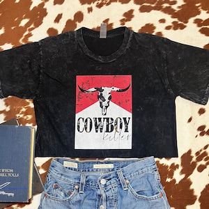 Vintage Cowboy Killer Crop Top l Country Music | Vintage Shirt | Summer Style | Cool Graphic Tee