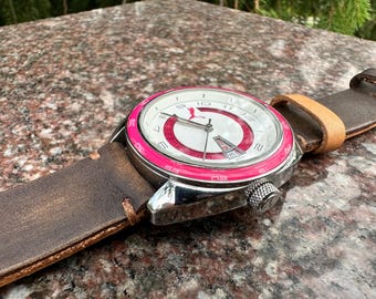 Vintage Puma Red Leather Watch with Silver Case $_12.JPG?set_id=880000500F main image 4