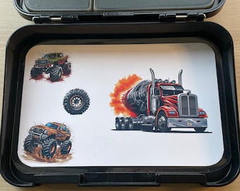 Lunchbox inserts racing trucks