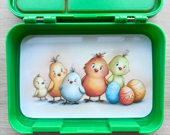 Lunchbox insert “Colorful chick family”