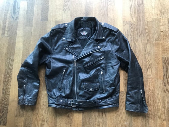 Harley Davidson Perfecto vintage biker leather jacket… - Gem