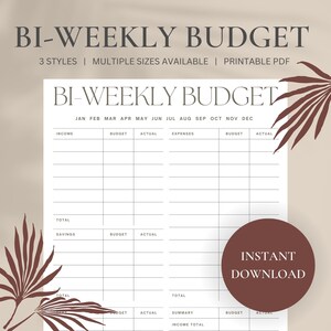 Bi-Weekly Modern Boho Budget Printable Template, Budget Binder, Budget Planner, Paycheck Budget Printable, Budget Template A4 A5 Letter PDF