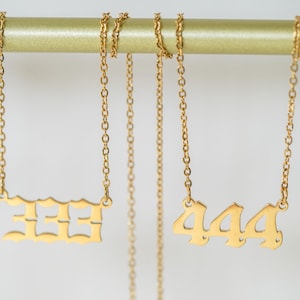 Angel Number Necklace, Number Necklace, 111, 222, 333, 444, 555, 666, 777, 888, 999, Lucky Necklace, Handmade Jewelry, Gold Necklace, Gifts