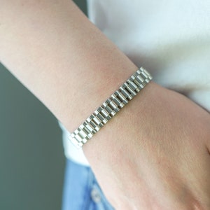 Watch Band Chain Bracelet, Mens Bracelet, Gold Chain Bracelet, Watch Bracelet, Crystal Bracelet, Silver Chain, Gifts For Him, Gifts For Her