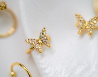 Butterfly Ear Cuff, Gold Ear Cuff, Upper Ear Earring, Ear Cuff Earrings, Cartilage Earring, Dainty Ear Cuff, Christmas Gifts for Her