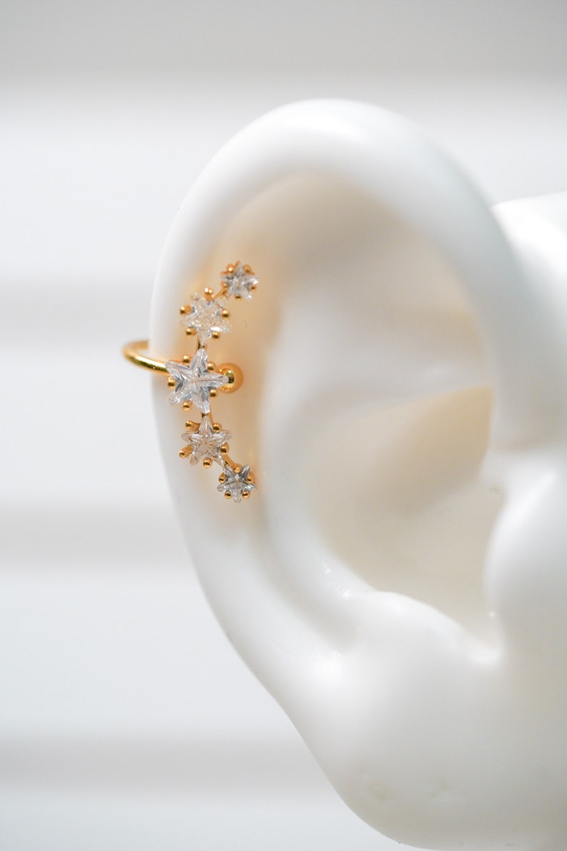 Star Ear Cuff Ear Cuff No Piercing Gold Ear Cuff Star Etsy