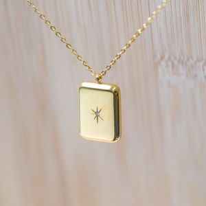 Dainty Gold Necklace, North Star Necklace, Starburst Necklace, Opal Star Necklace, Padlock Necklace, Waterproof Necklace, Christmas Gifts