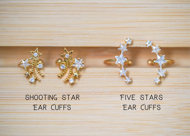 Star Ear Cuff Ear Cuff No Piercing Gold Ear Cuff Star Etsy