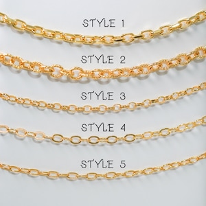 18K Gold Chain Necklace, Paperclip Chain, Gold Twist Chain, Figaro Chain Necklace, Waterproof Necklace, Cuban Chain Necklace, Christmas
