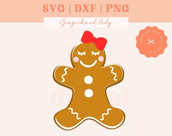 Gingerbread Girl SVG: Christmas Cookie Cut File (Digital Download)