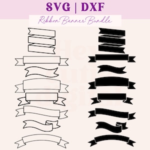 Banner Ribbon Svg bundle | SVG DXF cut file |  | Cricut and Silhouette compatible | Digital download