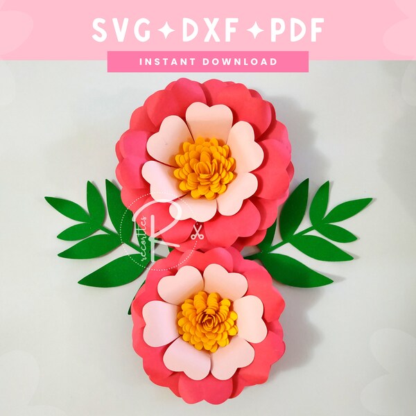 Maria Paper flower svg template digital download | SVG DXF PDF | Instant download | Cricut and Silhouette cut file