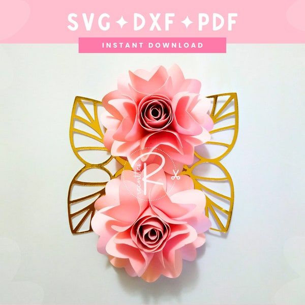 Julia paper flower svg template digital download | SVG DXF PDF | Instant download | Cricut and Silhouette cut file