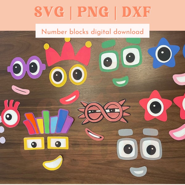 Numberblocks 1 to 10 SVG bundle | Number blocks birthday diy | svg png dxf | Instant download | Cricut and Silhouette cut file