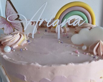 Lettering with stick | Name | Birthday | Modern | Cake decoration