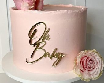 Oh Baby Cake Topper | Modern | Geburtstag | Neugeborenen | Tortendekoration | Baby | Schwanger