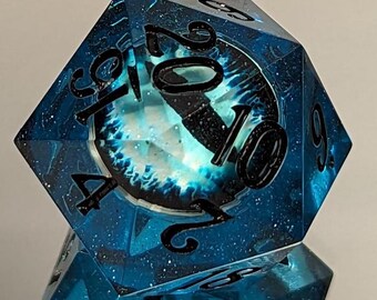Cyclops - Handmade 25mm Jumbo D20 / Sharp Edge Polyhedral Resin Dice / DnD Dice / Dungeons & Dragons / TTRPG Dice / Dice / Handmade