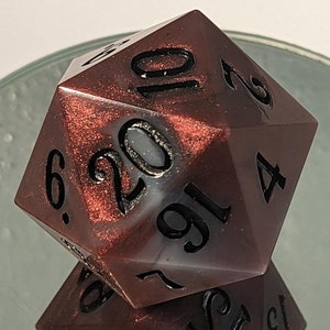 Marooned - Handmade 40mm Jumbo D20 / Sharp Edge Polyhedral Resin Dice / DnD Dice / Dungeons & Dragons / TTRPG Dice / Dice