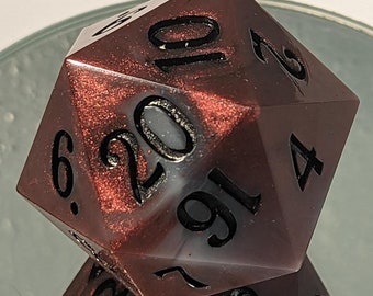 Marooned - Handmade 40mm Jumbo D20 / Sharp Edge Polyhedral Resin Dice / DnD Dice / Dungeons & Dragons / TTRPG Dice / Dice