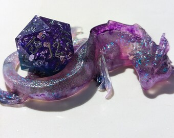 Serpent Dragon / DnD Dice Guardian Dragon / Dragon / Desk Guardian / Handmade Dragon / Resin Dragon / DnD / Dice