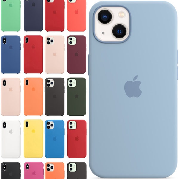 Cover Custodia Apple In Silicone Per iPhone 7 8 X Xs XR 11 12 13 14 15 Pro Max Mini Plus, Con 23 Colori a Scelta Nuove In Blister Sigillato