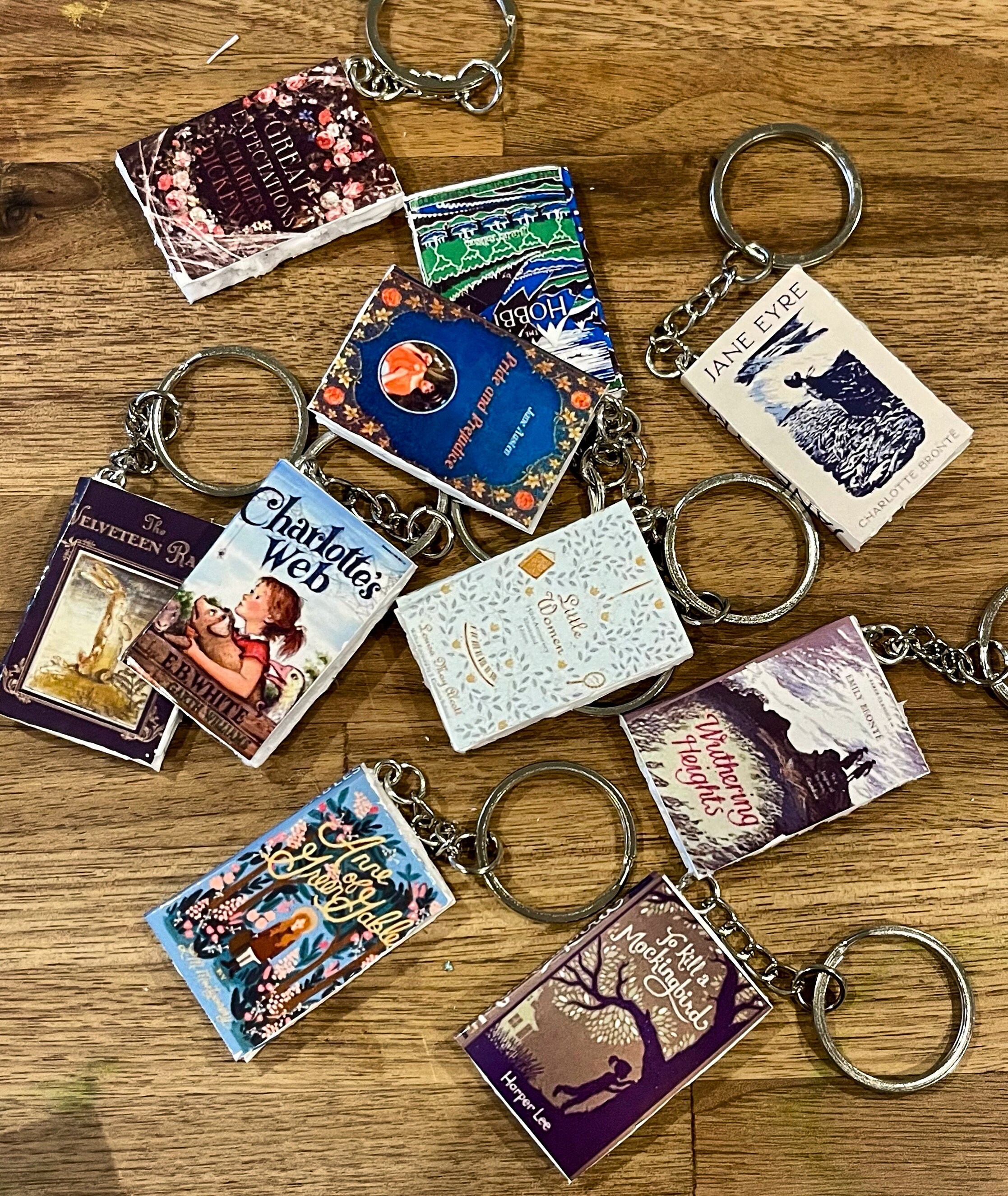 Miniature Book Keychains - Etsy