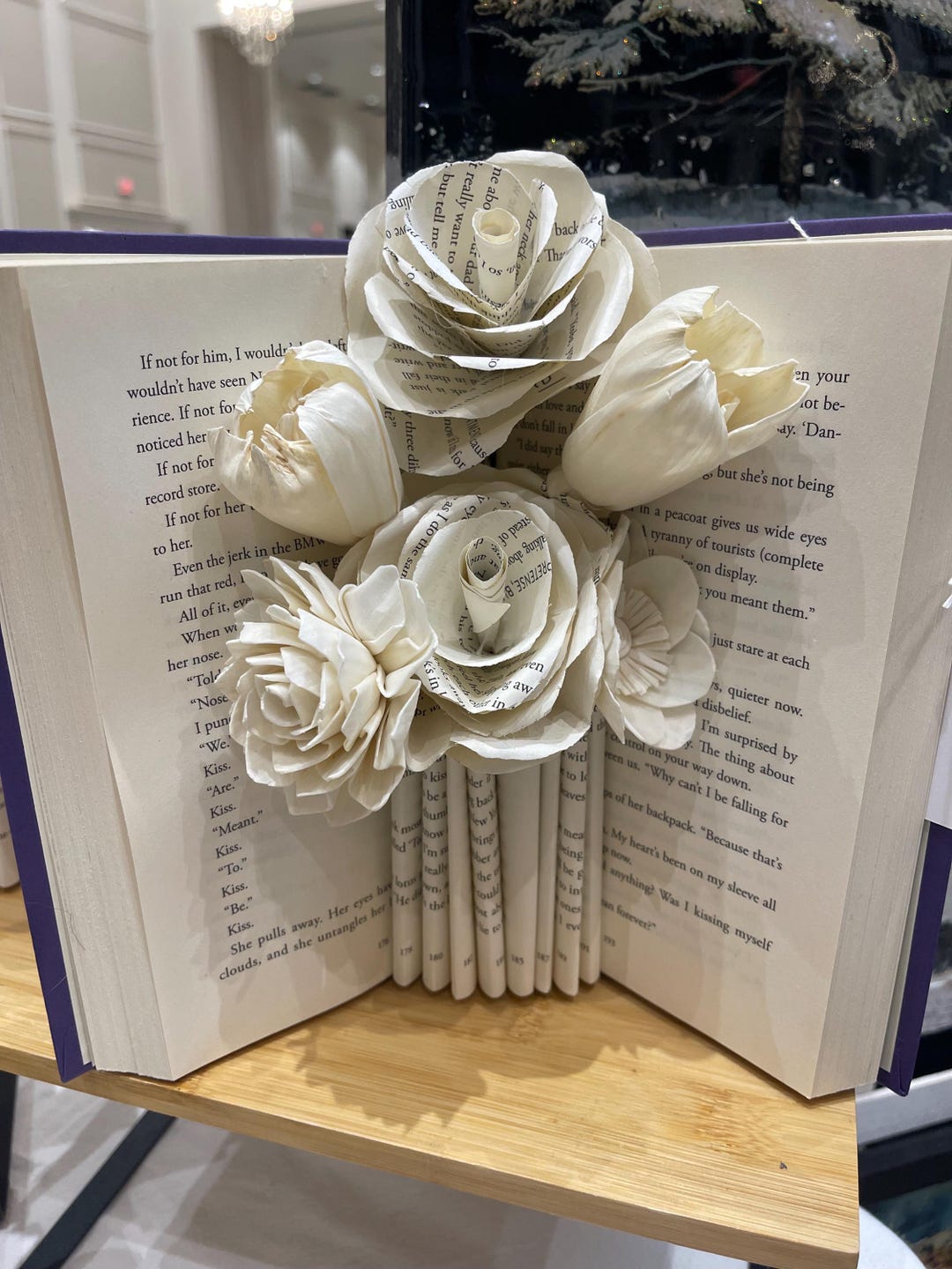 Custom Book Bouquet | Book Page Roses, Literary Decor - Etsy