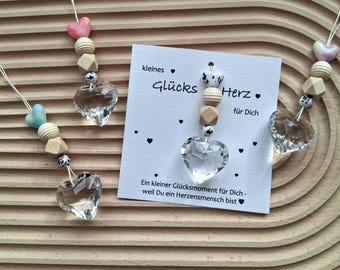 Sonnenfänger Glücksherz Herz Herzensmensch zum Muttertag Geburtstag Wegbegleiter Mutmacher Taschenherz - Geschenk Mitbringsel –  Freundin