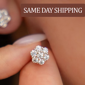 Flower Stud Earrings Moissanite VVS1 Moissanite Earrings Alternative Diamond Flower Stud Gift For Her Flower Earrings Daisy Earrings