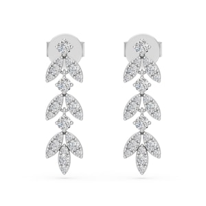 Pendientes de gota de moissanita con forma de lágrima VVS1, pendientes de boda, regalo para ella, pendientes de gota de flor.