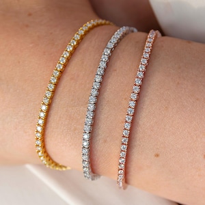 2MM Tennis Bracelet / VVS1 Moissanite Lab Gem Bracelet / Moissanite Tennis / Gift For Her / Wedding Bracelet / Tennis Bracelet / Bracelet