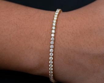 Moissanite Tennis Bracelet • 3MM • 14CM - 21CM • Moissanite • Tennis Bracelet •VVS1 Moissanite • VVS Moissanite • Lab Diamond Bracelet