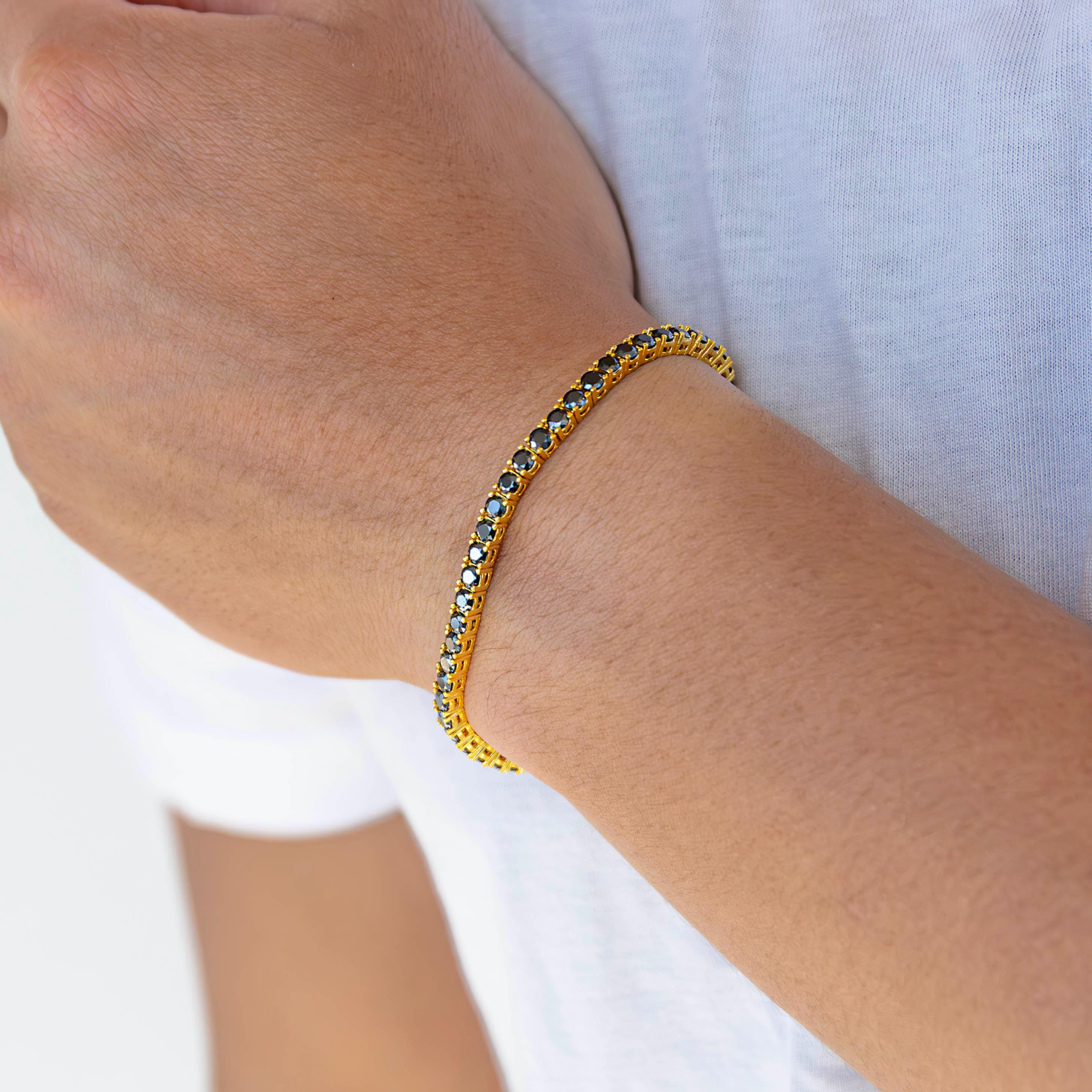 Bracciale tennis doppio filo con cristalli blu