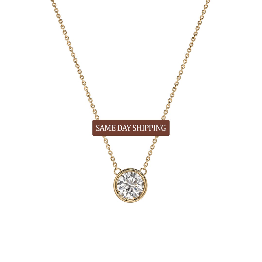 Collana Con Ciondolo In Moissanite E Oro 18k, Gioiello Donna A Forma Curva Con 7 Pietre, Catena Regolabile 45 Cm - 5