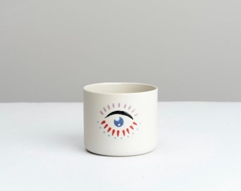 Eye Collection Midi White Handmade Limoges Porcelain