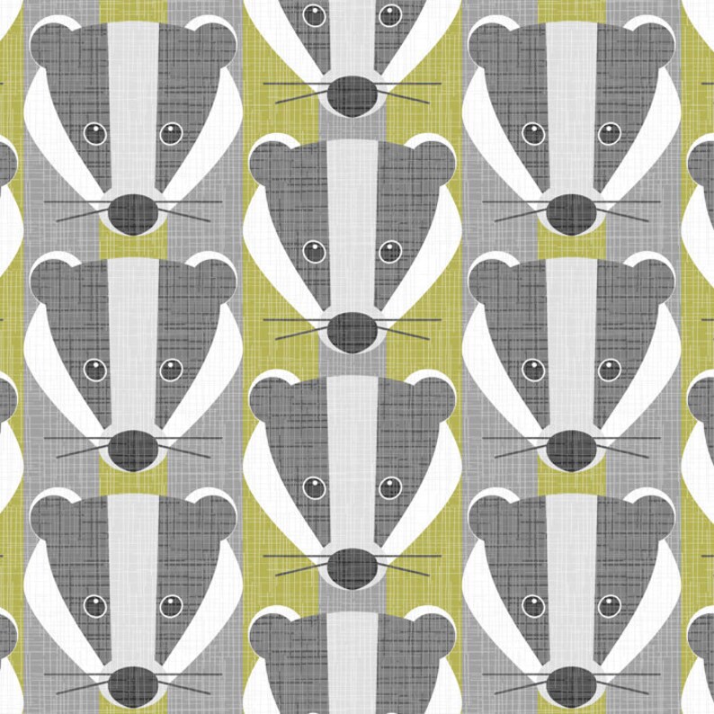Badger Pattern Refs Badger Fabric - Etsy UK