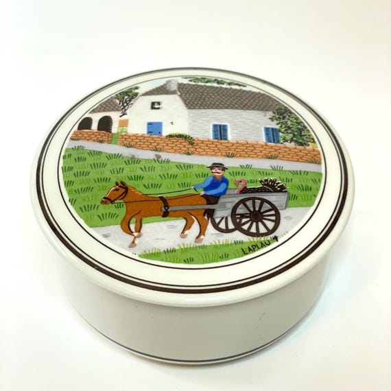 Villeroy & Boch French Folk Art Naif Porcelain Trinket Box