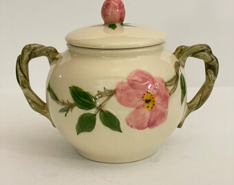 Vintage Franciscan Ware Sugar Bowl And Lid Desert Rose  Ceramic